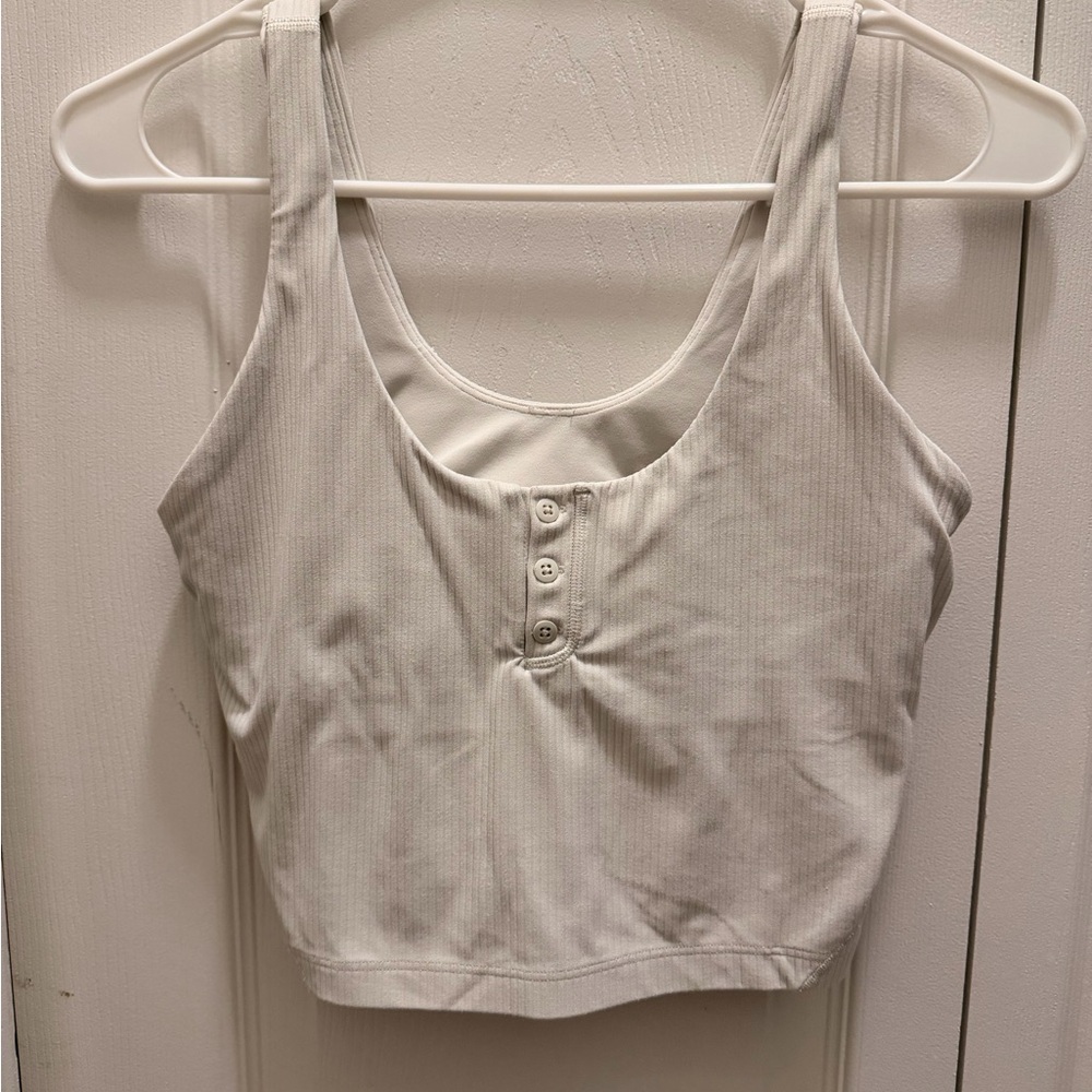 Lululemon Align Ribbed Henley Tank Top A/B cup - bone